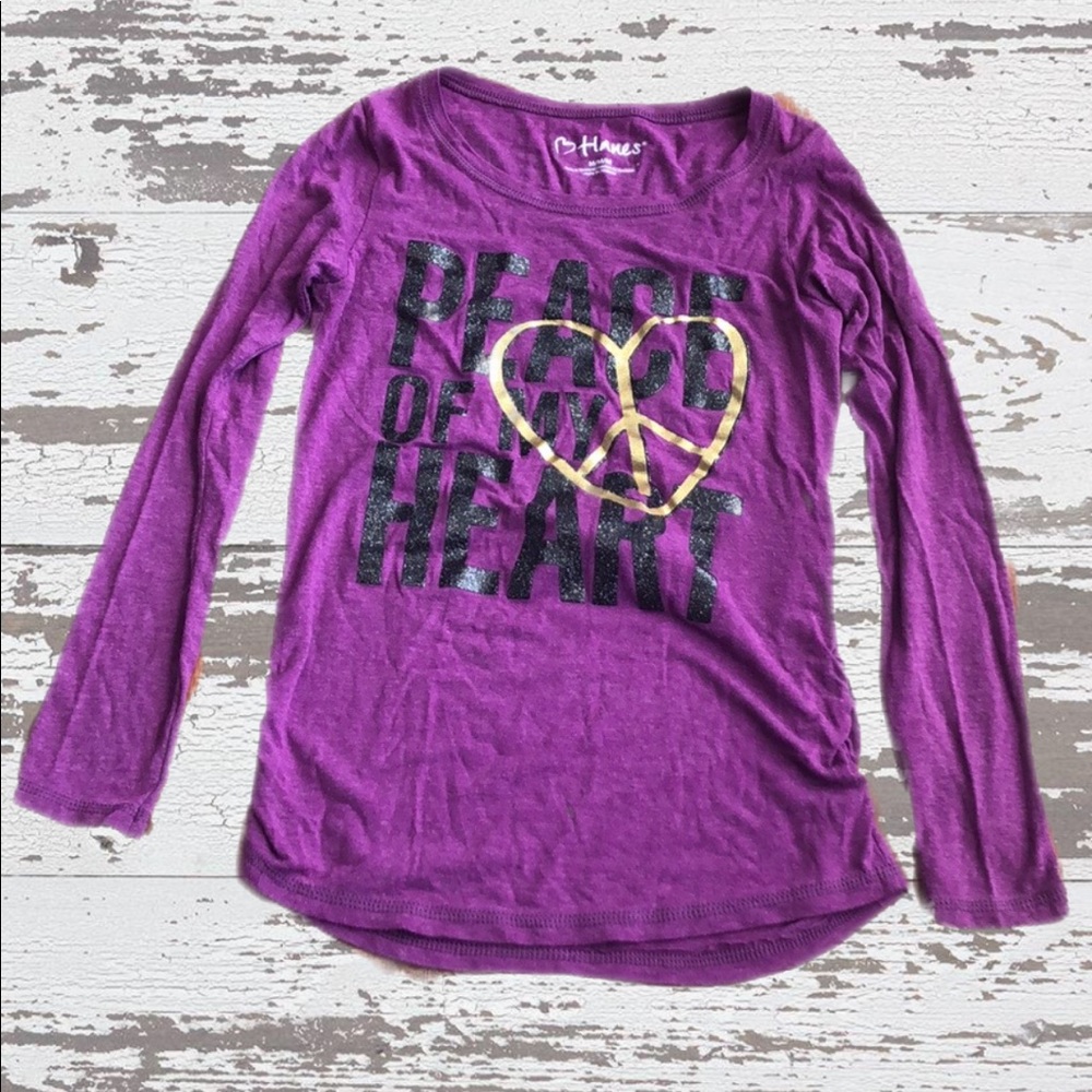 Hanes | Girl’s Peace of My Heart Long Sleeve 💜